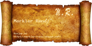 Merkler René névjegykártya